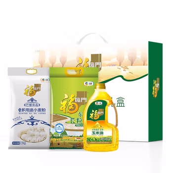 福临门中粮米面油礼盒活动礼品员工福利团购米面油礼盒（5KG+1.8升）