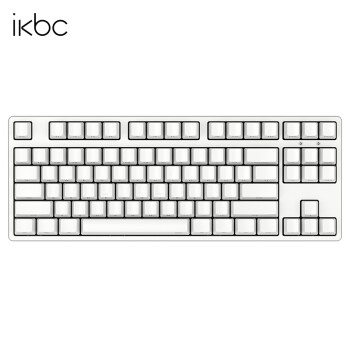ikbc 侧刻无线键盘游戏机械键盘无线机械键盘樱桃cherry机械键盘PBT可选 C87侧刻白色有线87键红轴