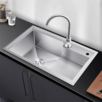 雾隐门阶梯式水槽阶梯式不锈钢大单槽双槽高低台阶洗菜盆水池厨房洗碗