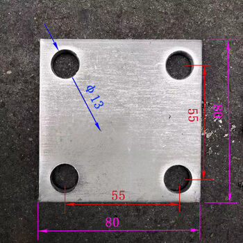 304不锈钢预埋板工程用带孔不锈钢固定底板预埋件钢片块方形钢板 80
