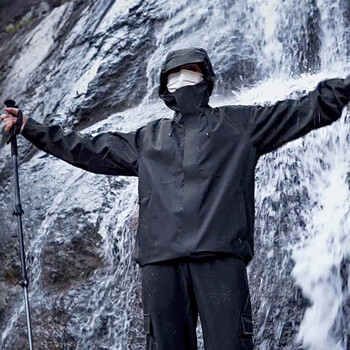 拓路者春秋季冲锋衣男女情侣款外套户外运动旅行防风防雨硬壳登山服保暖 黑色-单冲无内胆 2XL