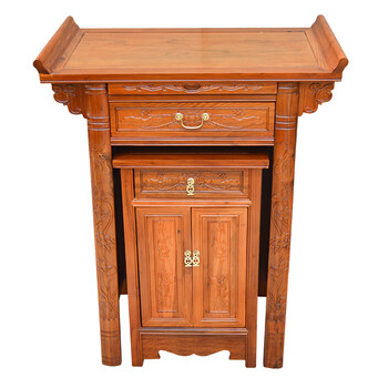 麦室农村中堂柜子 实木供桌佛台家用神台柜供台现代风格中式关公供奉