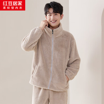 Hodohome 红豆居家 法兰绒 睡衣 加绒加厚 可外穿 家居服套装
