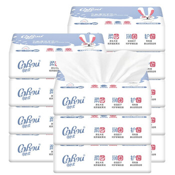 可心柔婴儿保湿乳霜纸抽纸108抽12包原整箱