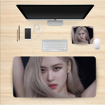 鼠标垫blackpink朴彩英rosé 桌垫鼠标垫超大号书桌垫定制电脑键盘垫