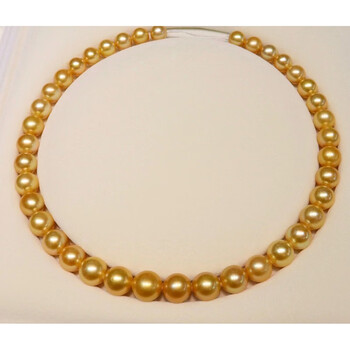 南洋半岛南洋金珍珠项链进口海水轻奢锁骨链送妈妈送生日礼物9123mm