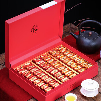 空盒大红袍岩茶摆泡礼盒空盒半斤装30泡豆腐块肉桂水仙红 锦绣芳华