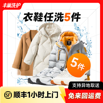 丰巢到家 丰巢洗护 洗衣洗鞋服务 衣折任洗5件