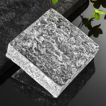 超白玻璃砖水晶砖隔断墙冰晶纹透明方形卫生间浴室水晶砖块墙 100x100