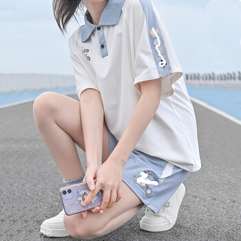 支持国货李宁元气少女穿搭学生运动套装女夏季韩版宽松班服短裤休闲