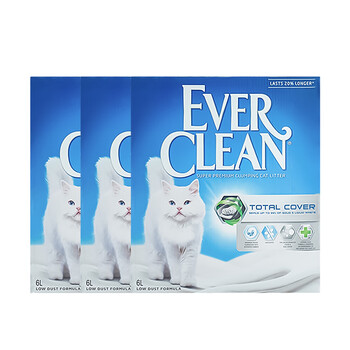 铂钻EverClean封印除臭低尘活性碳猫砂小银盒 5.4kg*3盒【预售】