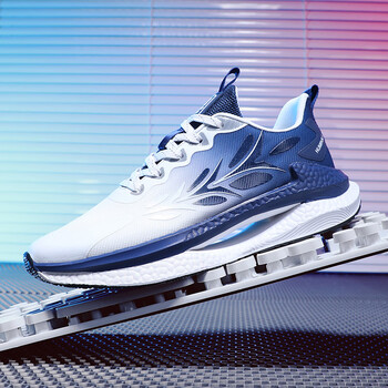 特步体育考试专用立定跳远中学生跑步鞋男体育生训练跳绳白蓝37