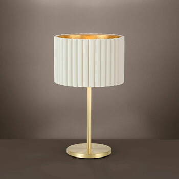 eglo 台灯卧室床头灯天鹅绒布灯罩 白色