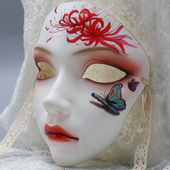作物万物有灵古风全脸面具汉服配饰女生中国风手绘装饰生日礼物彼岸花