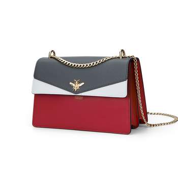 包包女包链条单肩斜挎小方包时尚休闲潮流简约锁扣拼色撞色拎包蝴蝶
