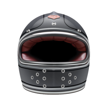 ruby头盔碳纤维越野摩托车复古经典全盔简单款 马蹄莲 s