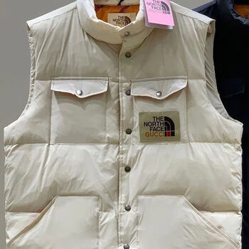 动感北面联名款男女款鹅绒羽绒马甲原单正品立领白m