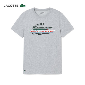 鳄鱼lacoste法国鳄鱼男装潮流时尚简约印花休闲正肩短袖t恤th5156cca