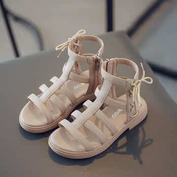 馨悠洁 女童罗马凉鞋夏季新款韩版时尚中大童儿童高帮小女孩公主童 裸