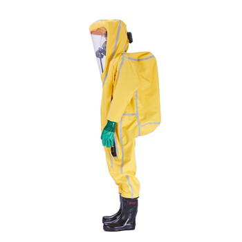海固（HAIGU）HG-2NP 轻型防化服防酸碱防毒衣工作服实验服化工连体生化防护服 连体防化服 黄色 XXL