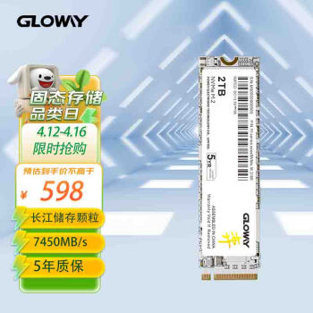 光威（Gloway）弈系列 2TB SSD固态硬盘 长江存储颗粒 TLC M.2接口 NVMe协议 PCIe4.0  7450MB/s读速