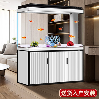 森森鱼缸水族箱客厅落地超白大型型家用智能生态金鱼缸底滤懒人 优雅