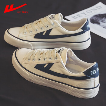 回力帆布鞋男鞋2021新款秋冬透气潮流百搭小白鞋子男士休闲板鞋潮米蓝