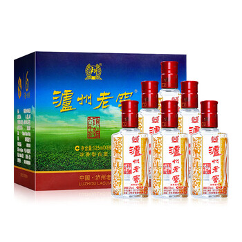 泸州老窖52度泸州老窖六年窖头曲小酒小瓶125ml*6瓶