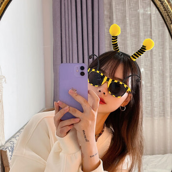 居道 日系ins儿童小蜜蜂眼镜可爱少女心生日搞怪墨镜网红拍照道具装饰