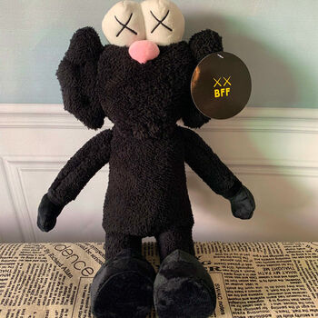 芝麻街bff公仔kaws玩偶毛绒玩具林俊杰同款娃娃bff黑色公仔50厘米