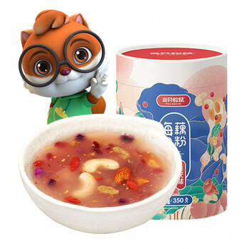 三只坚果藕粉350g罐三只每日坚果藕粉黑芝麻核桃粉网红零食轻食代餐