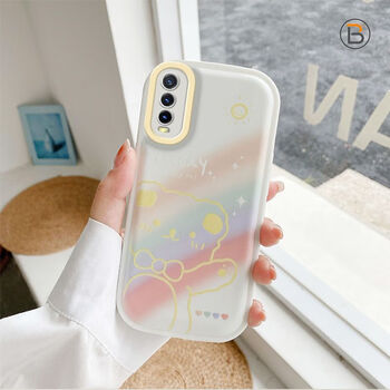 欣迪斯 气垫壳vivo y30手机壳y30标准版气囊硅胶防摔v2036a卡通全包边