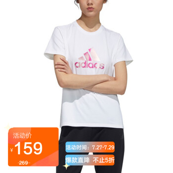 adidas 阿迪达斯 ADIDAS 女子 运动型格 FI FOIL TEE 运动 T恤 GP0699 L码