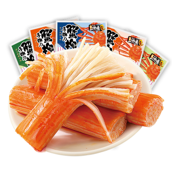 洞庭渔王蟹棒蟹肉棒蟹柳蟹味蟹棒即食零食手撕蟹柳80包零食小吃 休闲