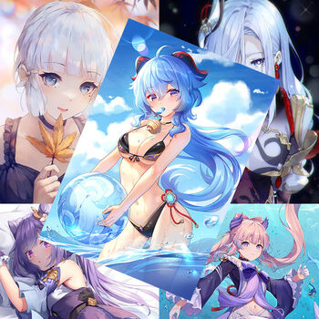 原神海报宿舍雷电将军万叶钟离可莉八重神子雷神刻晴