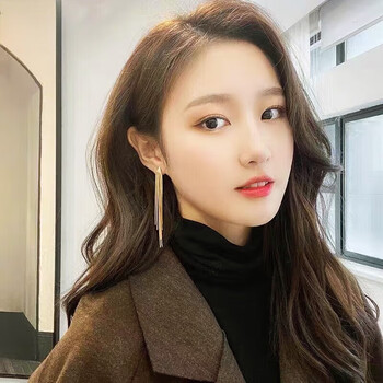 众润5g黄金流苏耳环999足金长款蛇骨耳线百搭新款耳钉