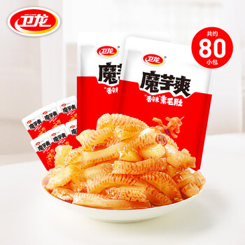 卫龙 素毛肚 香辣魔芋爽约80小包 |720g
