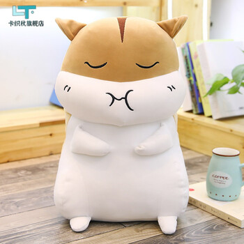 玩偶睡觉懒人女生生日礼物棕色嘟嘴款50厘米暖手款可插手收藏仿真玫瑰