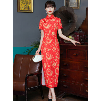 夏品丽改良旗袍敬酒服裙新娘女新款结婚回门礼服小个子平时可穿夏季