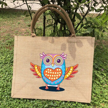 手绘麻布包diy包 画师绘制过程录制视频 一包一视频私人定制孤品 手绘
