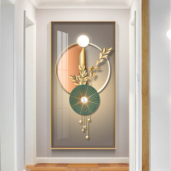 慕言 现代简约玄关装饰画竖版大气轻奢风进门走廊壁画高档客厅过道挂