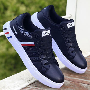 潮品小白鞋男款百搭潮男韩版透气平底板鞋低帮鞋子男潮流帅气学生鞋子