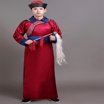 古装清朝新款太监舞台演出服公公古代皇宫大内总管侍卫影视剧同款 红色+黑帽 均码身高168-180【图片 价格 品牌 报价】-京东