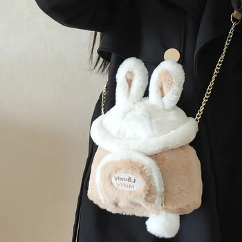 酷奇袋鼠毛绒包包2023新款秋冬时尚可爱少女兔子水桶毛毛单肩斜挎包11