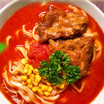 朕宅日式番茄猪软骨面早餐拉面非油炸拌面条速食生鲜面565g谷饲猪软骨