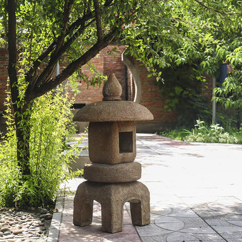 2022新款复古石灯青石雕刻石头灯笼户外庭院草坪落地灯仿古中式做旧