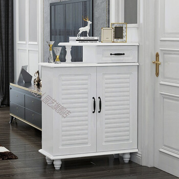 雄卓 鞋柜家用门口大容量客厅隔断玄关柜镂空欧式半截双面大容量储物