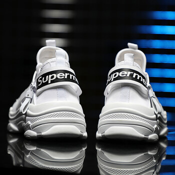 嘻哈鞋子男superme男鞋秋季潮鞋网红跑步鞋韩版潮流百搭运动红鞋 白色