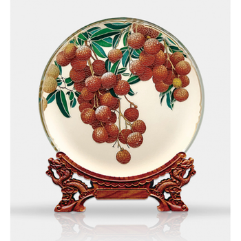 品广州塔纪念盘小蛮腰水晶摆盘五羊工艺品广东醒狮岭南广州特色礼品