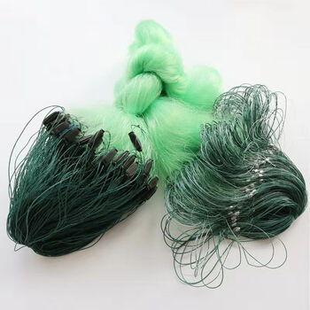 精品直发三层鱼网绿丝网15米2米3米4米高沉网三层渔网丝网捕鱼网挂网